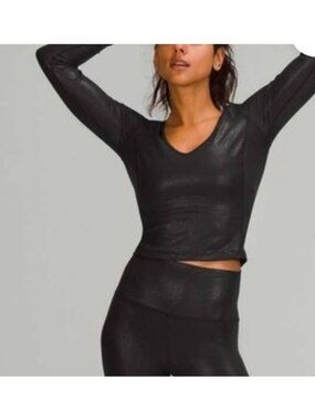 Lululemon Align Long Sleeve Shine Cropped Top New sz 6 women